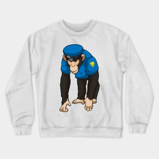 Monkey as Police officer with Uniform Crewneck Sweatshirt